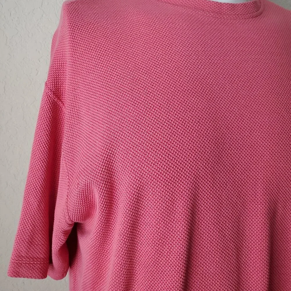 Tommy Bahama Shirt Mens M Salmon Silk blend Pull Over Short Sleeve